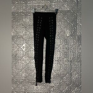 Hot & Delicious Black Corset Leggings bikercore biker  Size Small